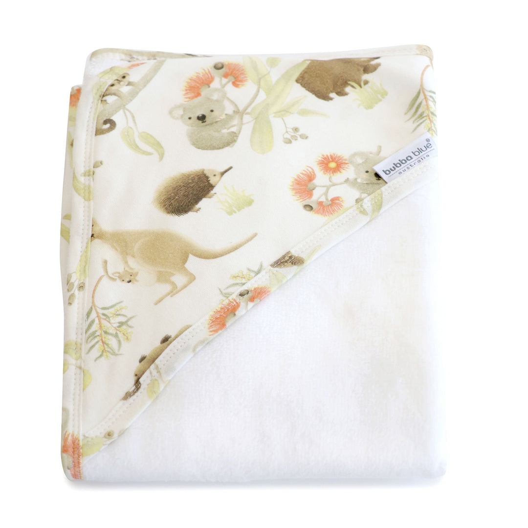Aussie Animals Hooded Towel - Plum