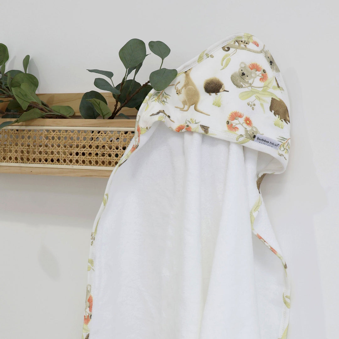 Aussie Animals Hooded Towel - Plum