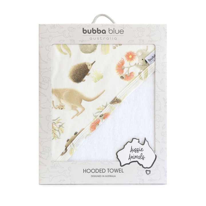Aussie Animals Hooded Towel - Plum