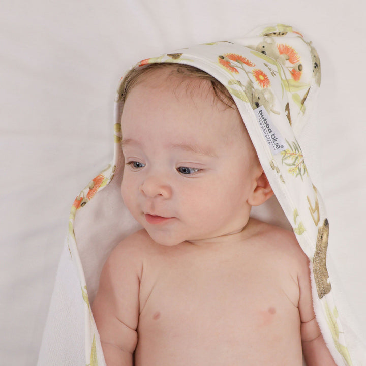 Aussie Animals Hooded Towel - Plum