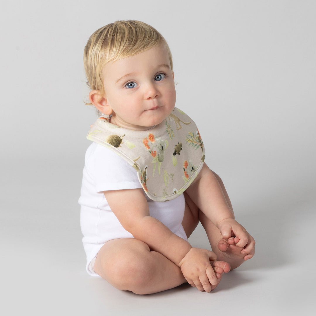 Aussie Animals 2pk Dribble Bibs - Plum