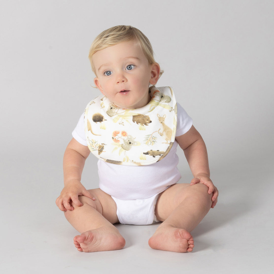 Aussie Animals 2pk Dribble Bibs - Plum