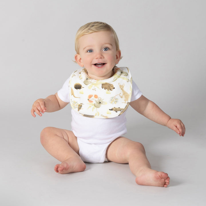 Aussie Animals 2pk Dribble Bibs - Plum