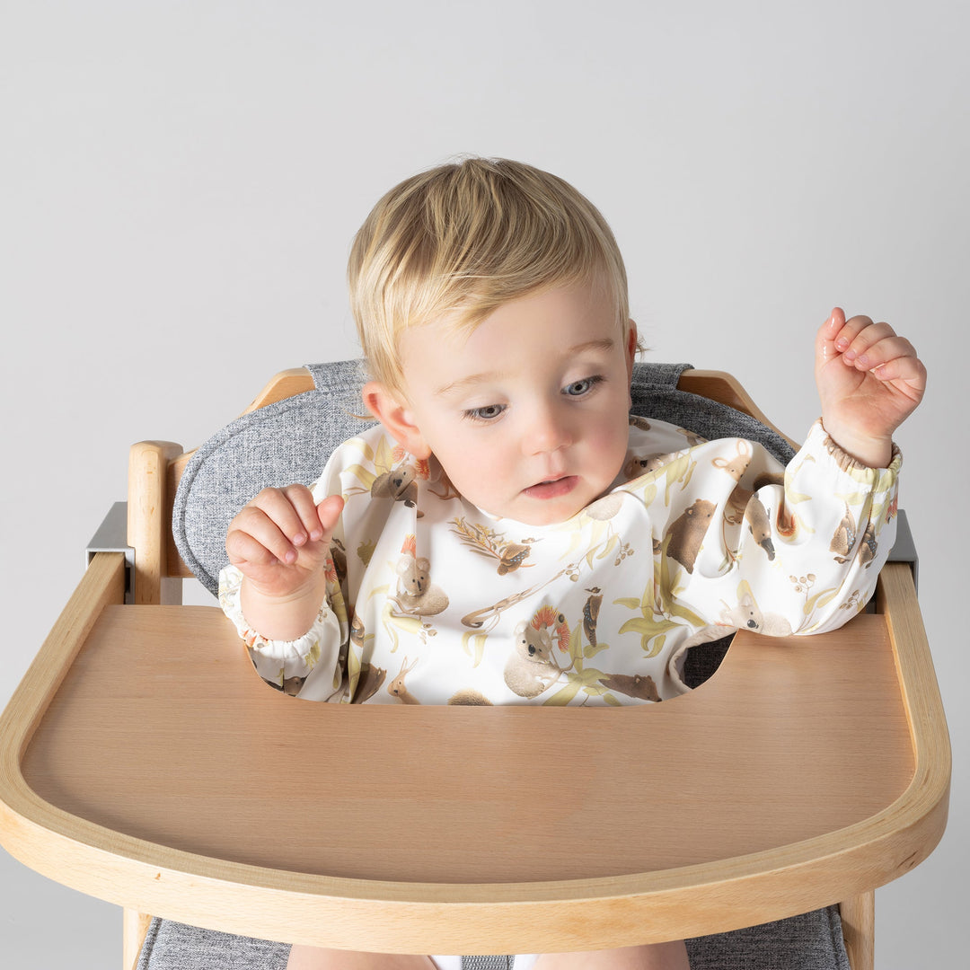 Aussie Animals Smock Bib - Plum