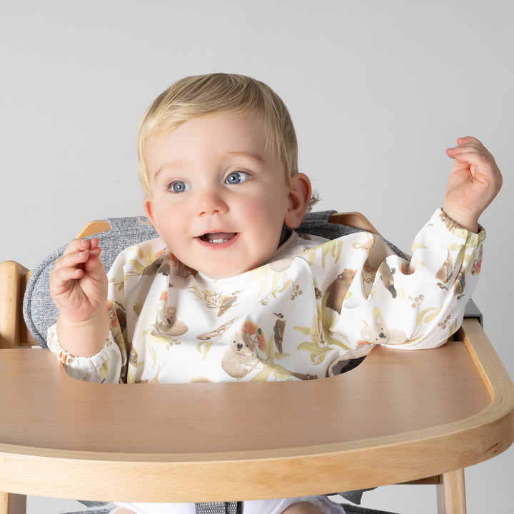 Aussie Animals Smock Bib - Plum