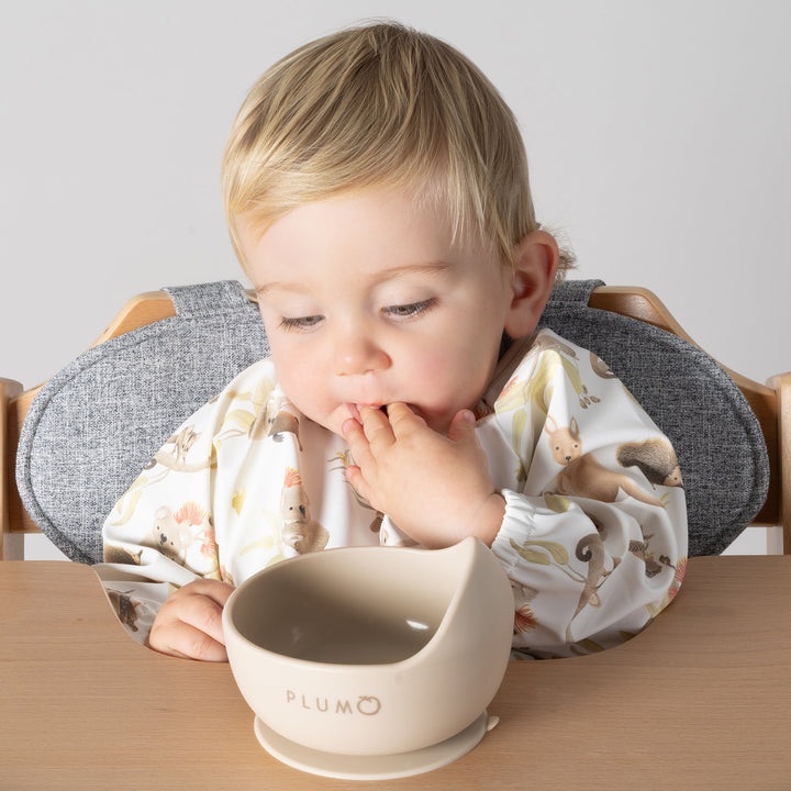 Aussie Animals Smock Bib - Plum