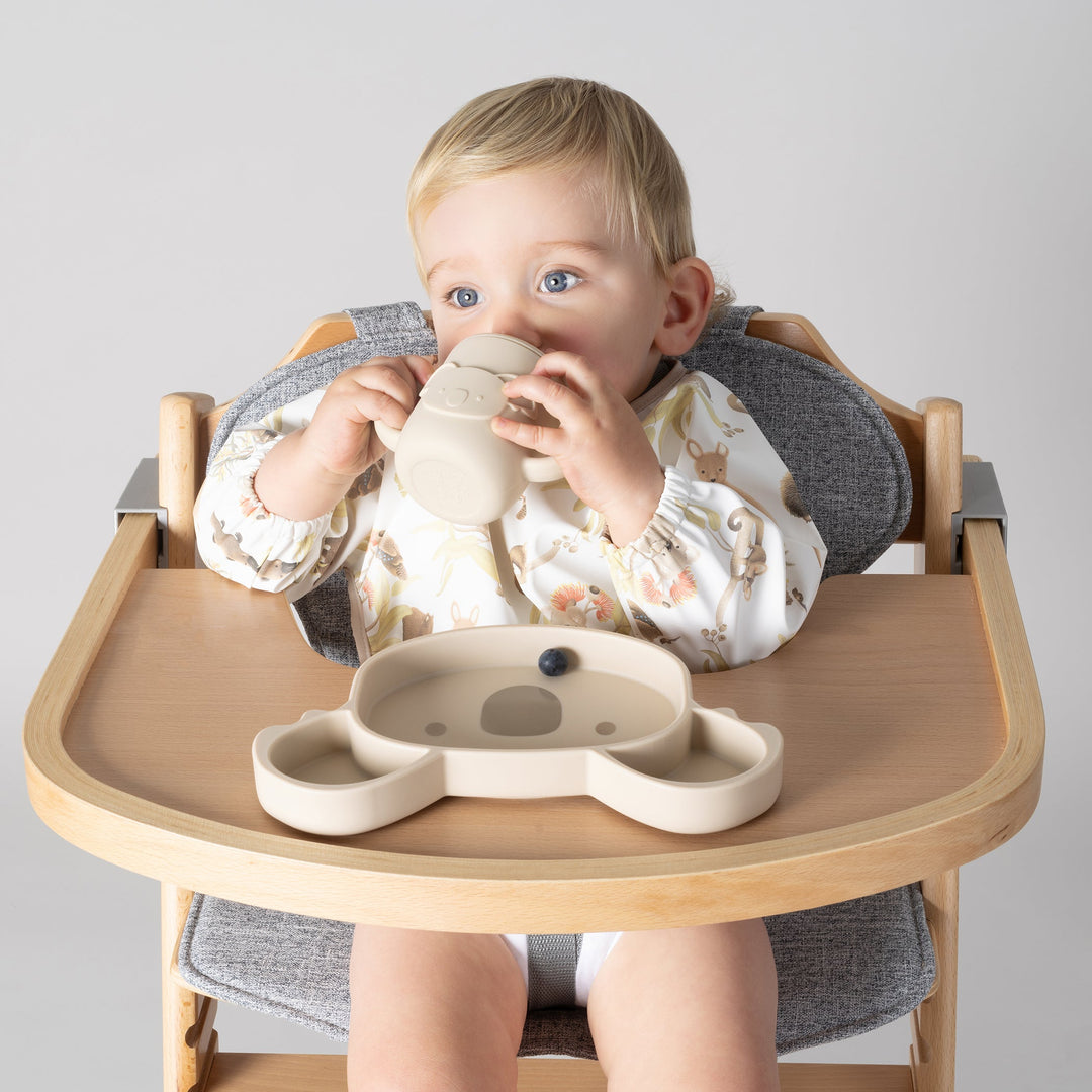 Aussie Animals Smock Bib - Plum