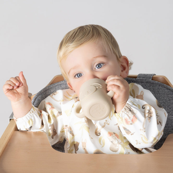 Aussie Animals Smock Bib - Plum