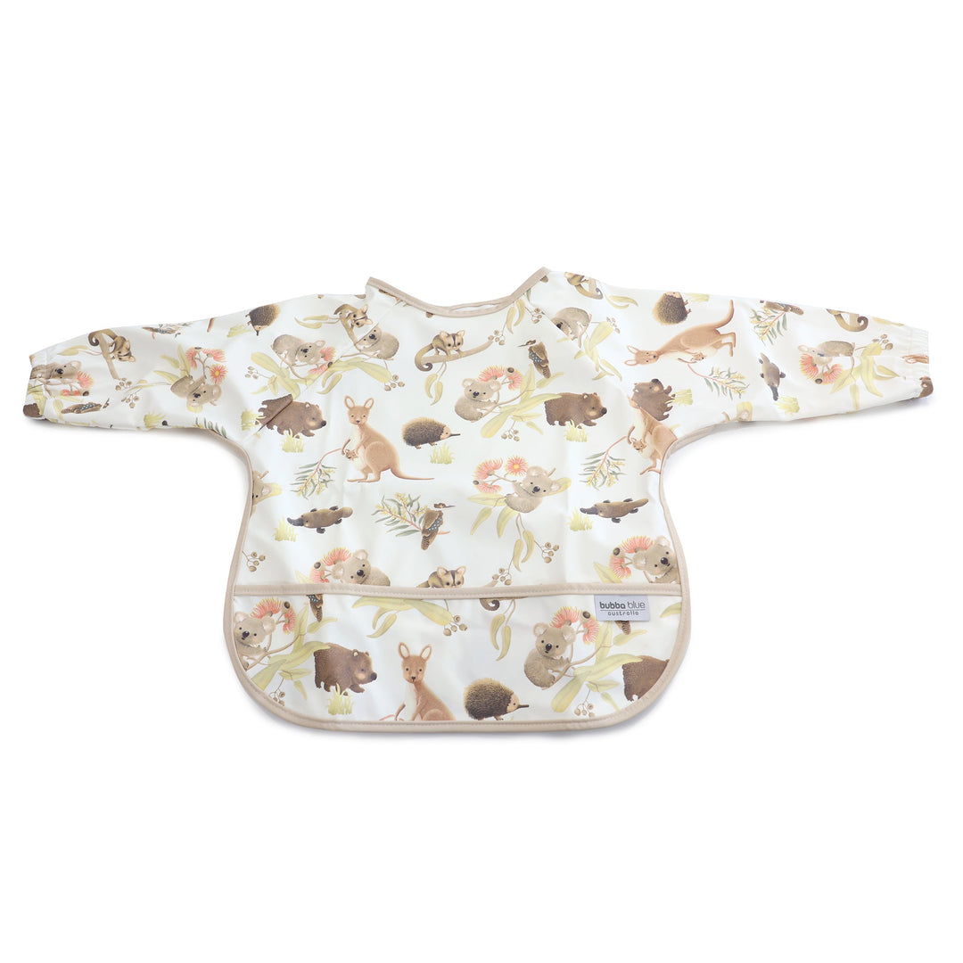 Aussie Animals Smock Bib - Plum