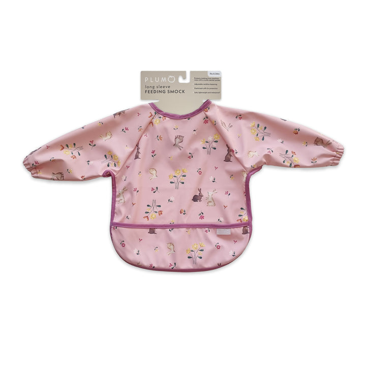 PLUM Long Sleeve Feeding Smock - Berry Bunny