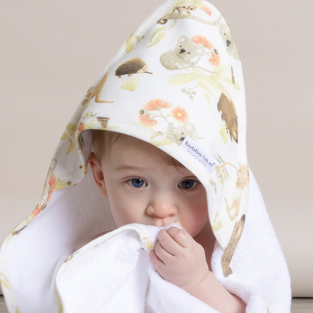 Aussie Animals Hooded Towel - Plum