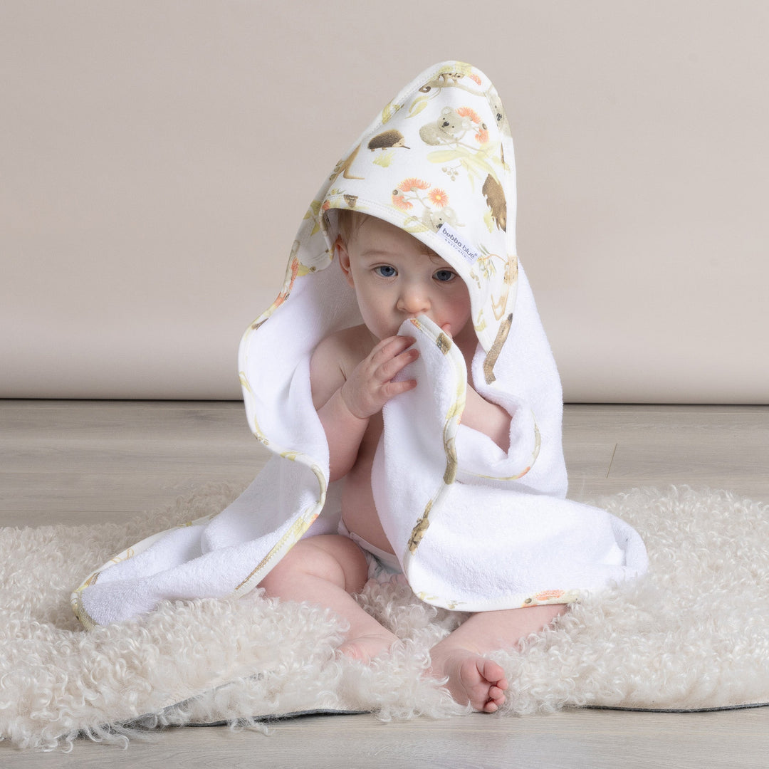 Aussie Animals Hooded Towel - Plum