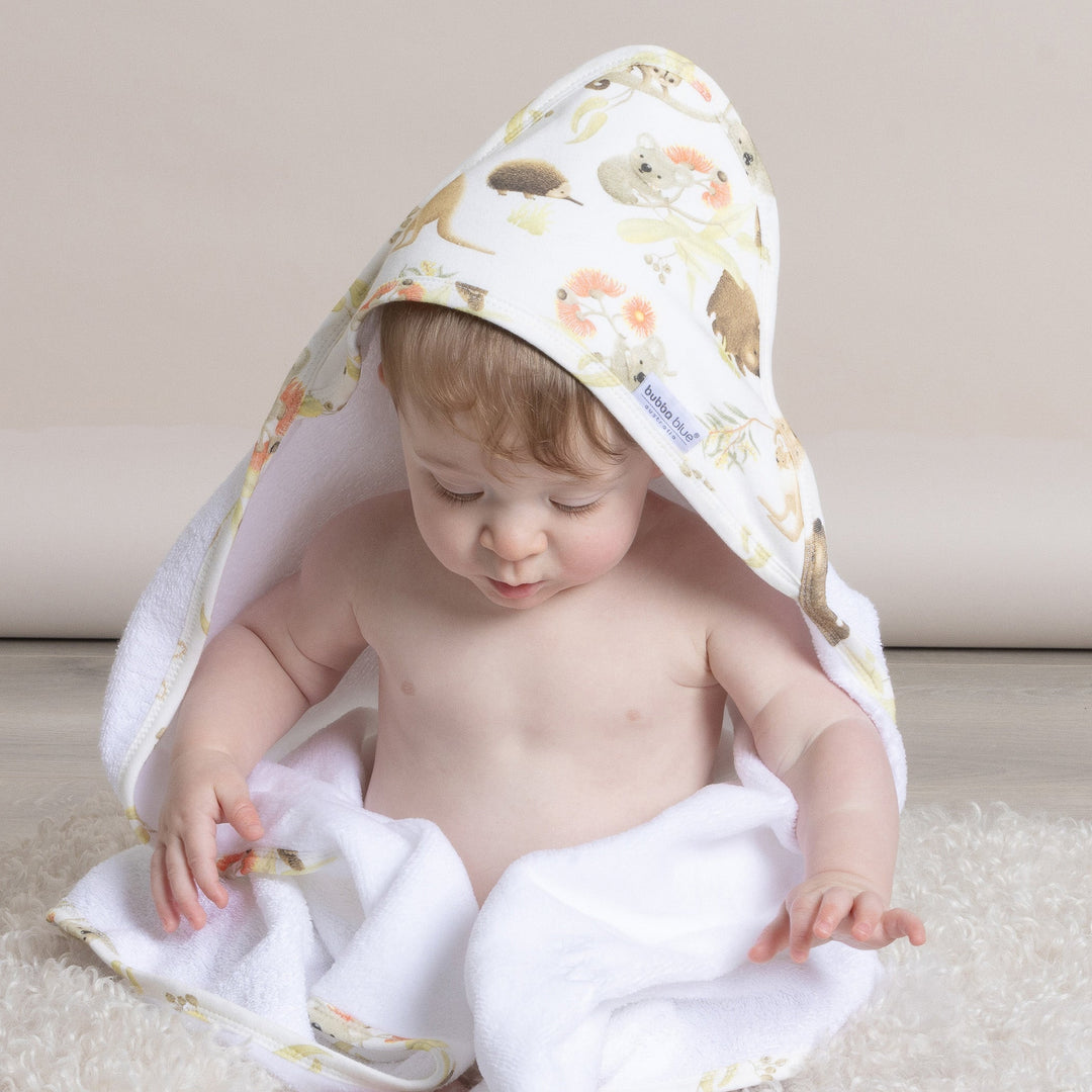 Aussie Animals Hooded Towel - Plum