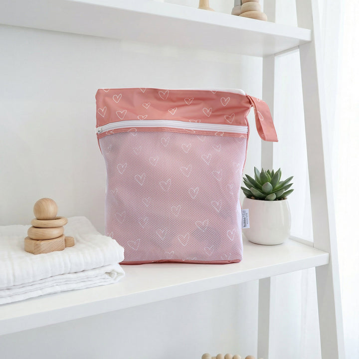 Nordic 2pk Wet/Dry Bags Bundle Berry Hearts - 25x28cm &amp; 30x35cm - Plum