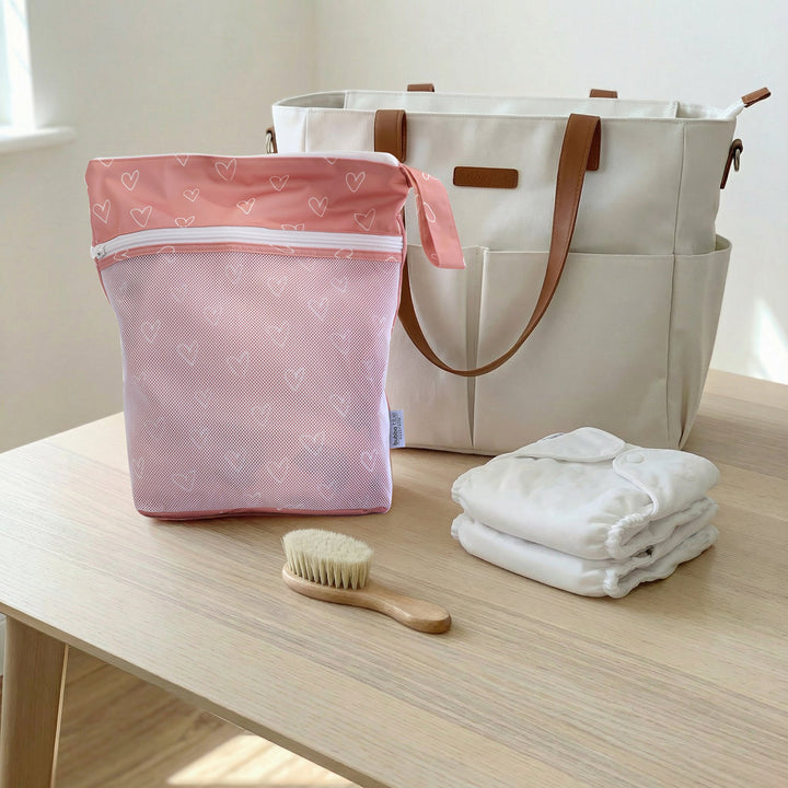 Nordic Wet/Dry Bag Berry Hearts 30x35CM - Plum