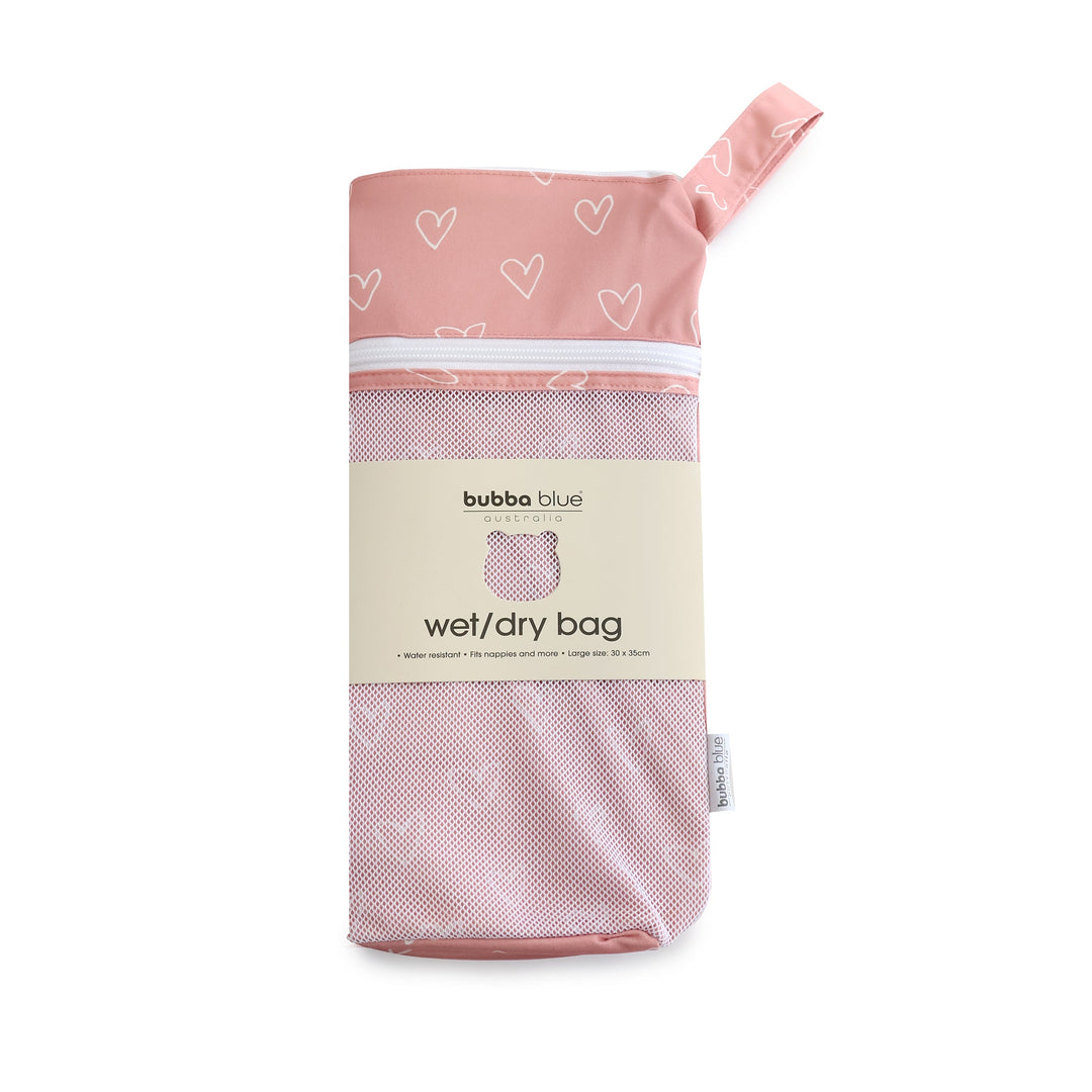 Nordic 2pk Wet/Dry Bags Bundle Berry Hearts - 25x28cm &amp; 30x35cm - Plum