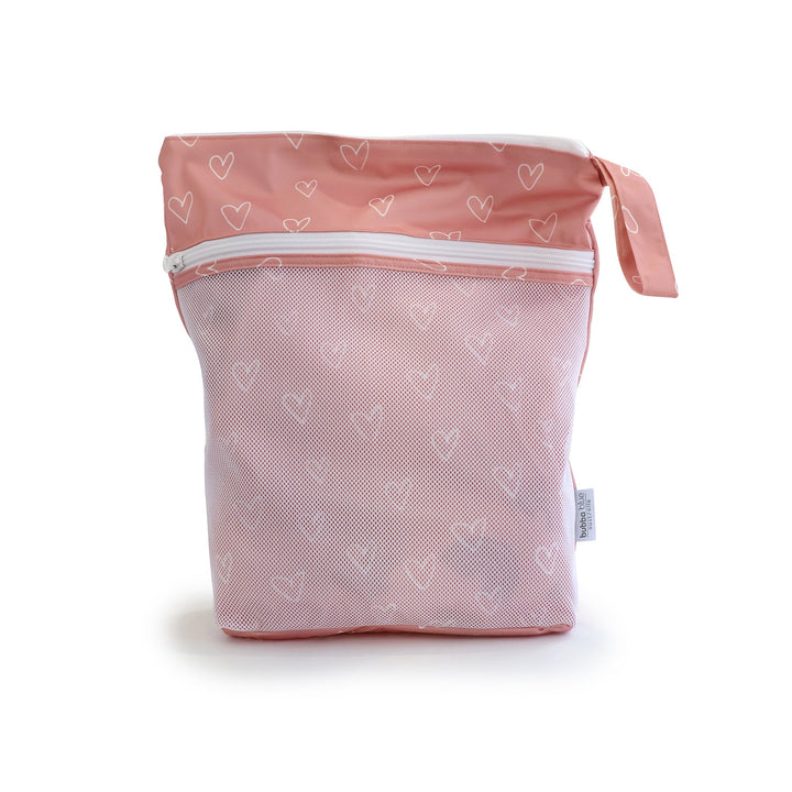 Nordic 2pk Wet/Dry Bags Bundle Berry Hearts - 25x28cm &amp; 30x35cm - Plum