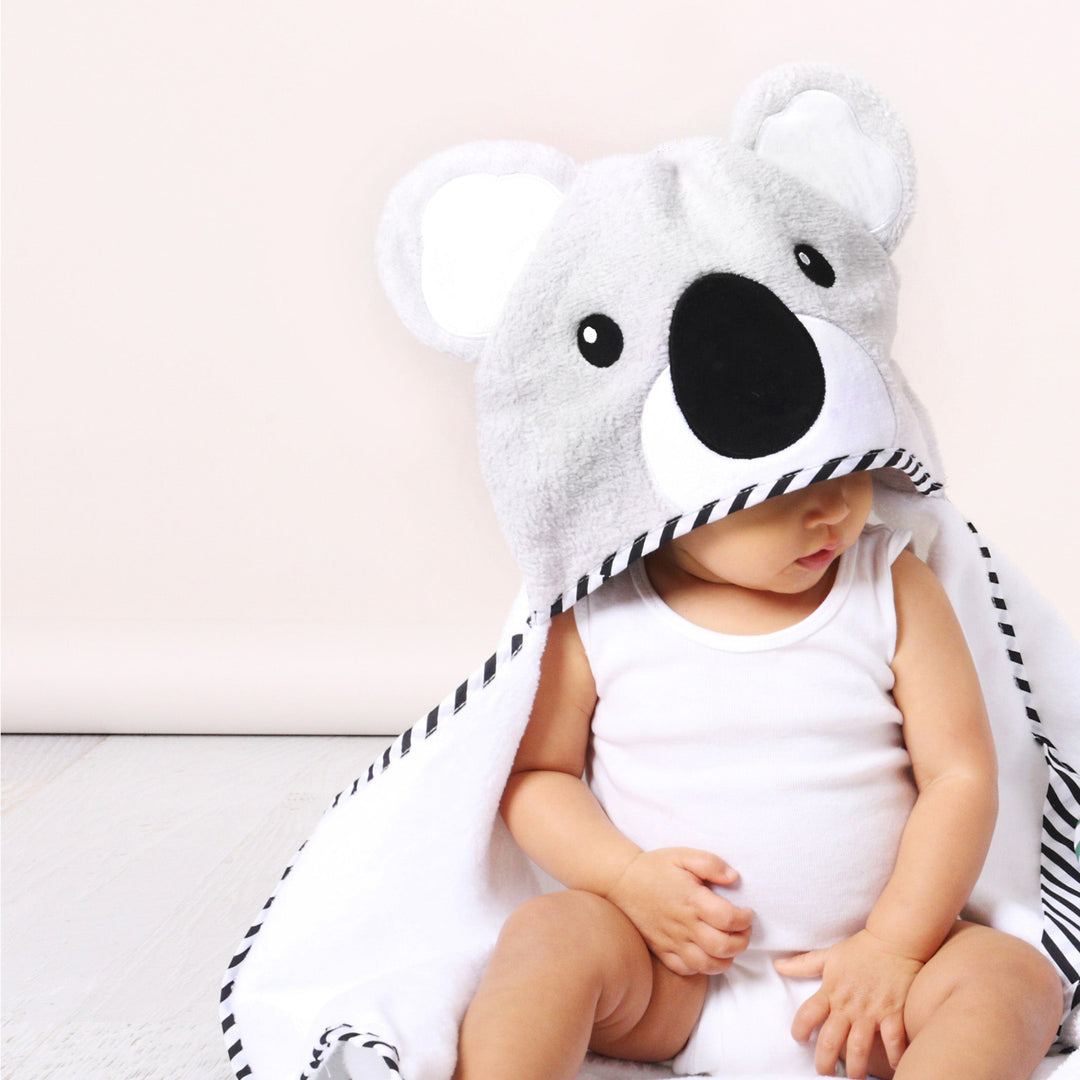 Aussie Animals 'Koala' Novelty Hooded Bath Towel - Plum
