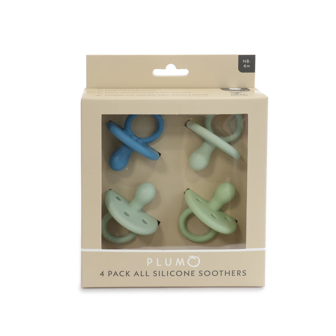 PLUM 4pk Silicone Soothers Mystery Pack NB-6M