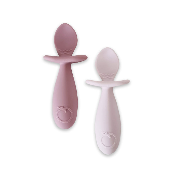 Plum Silicone 2pk Easy Grip Spoon Set- Dusty Berry/Rose