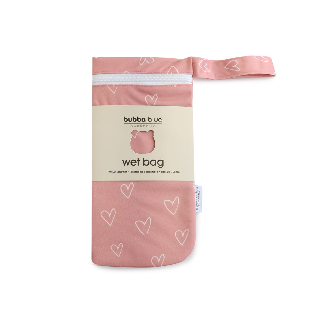 Nordic 2pk Wet/Dry Bags Bundle Berry Hearts - 25x28cm &amp; 30x35cm - Plum