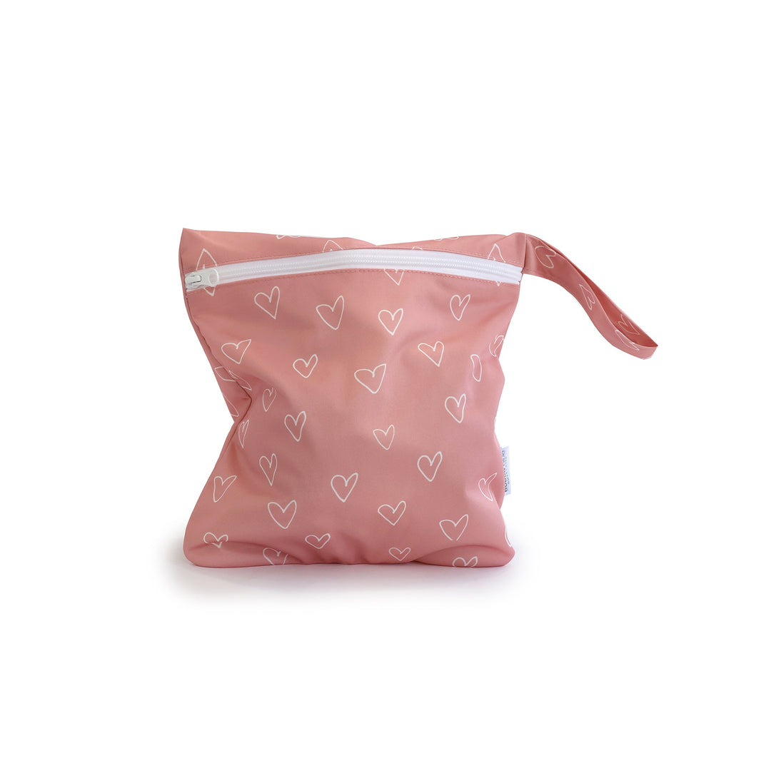 Nordic 2pk Wet/Dry Bags Bundle Berry Hearts - 25x28cm &amp; 30x35cm - Plum
