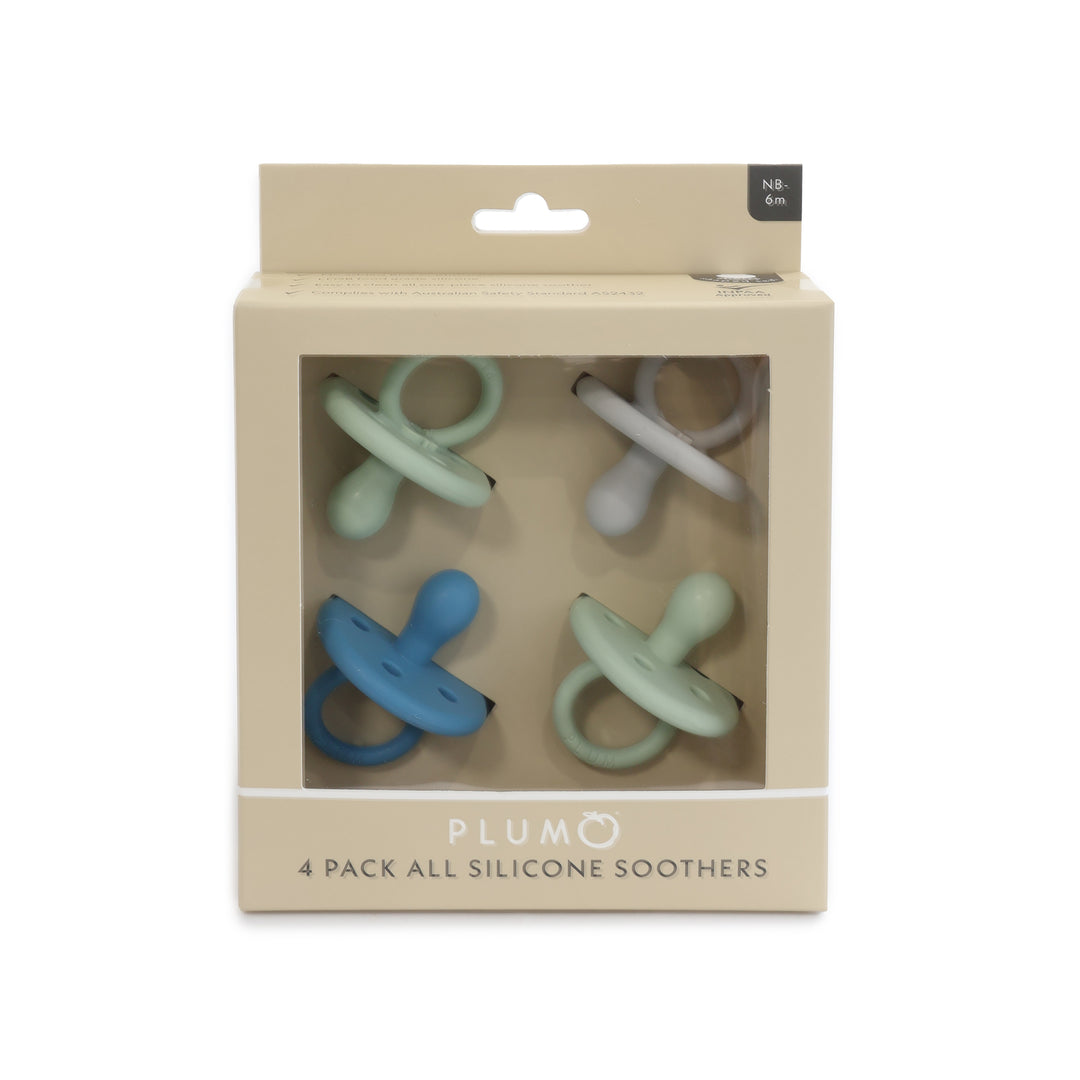 PLUM 4pk Silicone Soothers Mystery Pack NB-6M