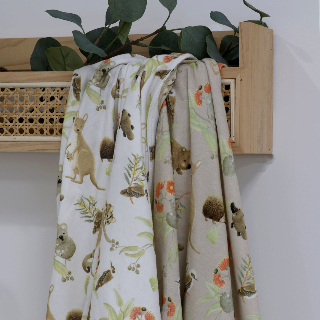 Aussie Animals 2pk Jersey Wraps - Plum