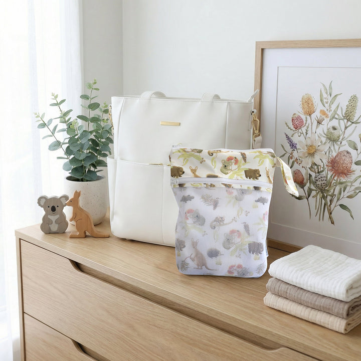 Aussie Animals 2pk Wet/Dry Bags Bundle - 25x28cm &amp; 30x35cm - Plum
