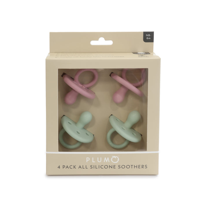 PLUM 4pk Silicone Soothers Mystery Pack NB-6M