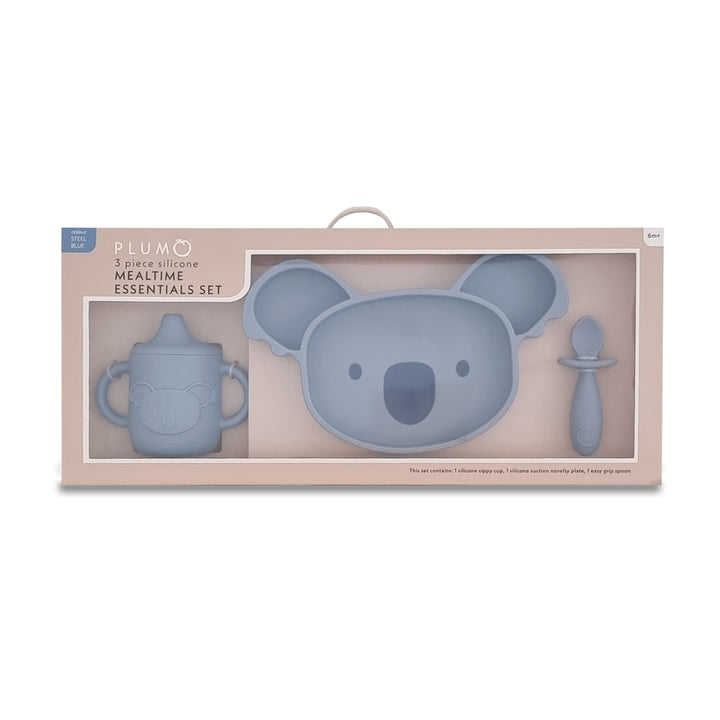 PLUM 3PC Feeding Set - Steel Blue