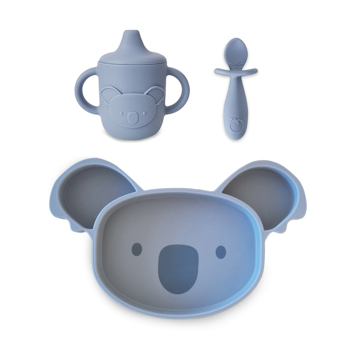 PLUM 3PC Feeding Set - Steel Blue