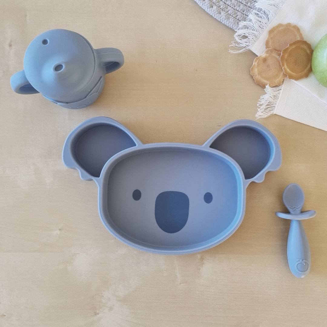 PLUM 3PC Feeding Set - Steel Blue