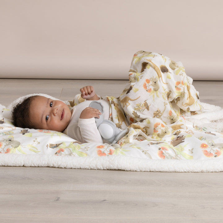 Aussie Animals 3pk Muslin Wraps - Plum