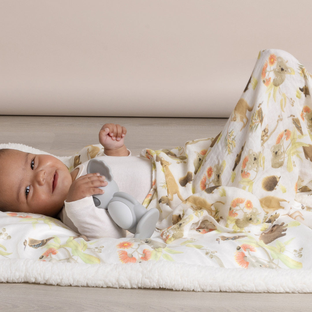 Aussie Animals 3pk Muslin Wraps - Plum