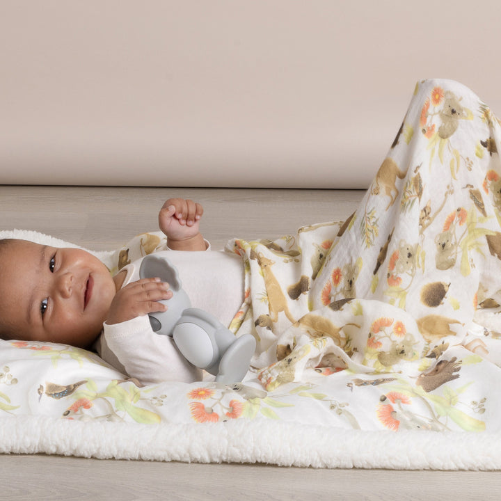 Aussie Animals 3pk Muslin Wraps - Plum