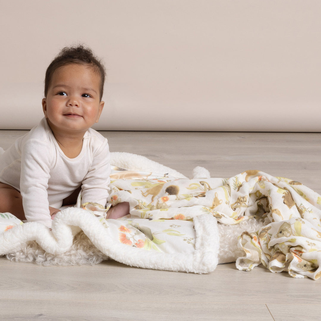 Aussie Animals 3pk Muslin Wraps - Plum