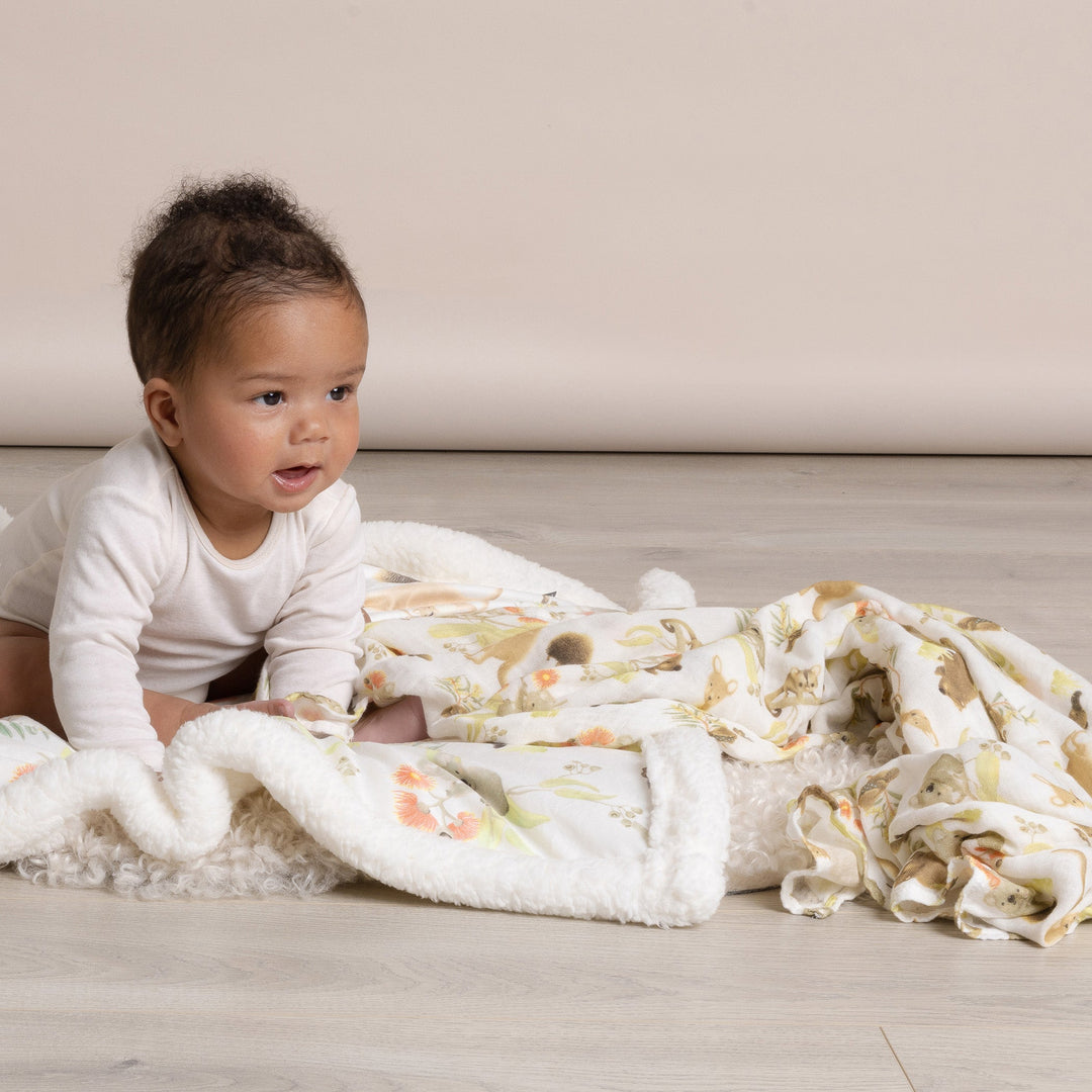 Aussie Animals 3pk Muslin Wraps - Plum