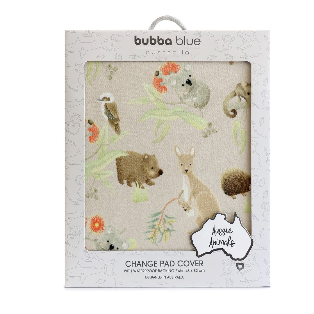 Aussie Animals Waterproof Change Mat Cover - Plum