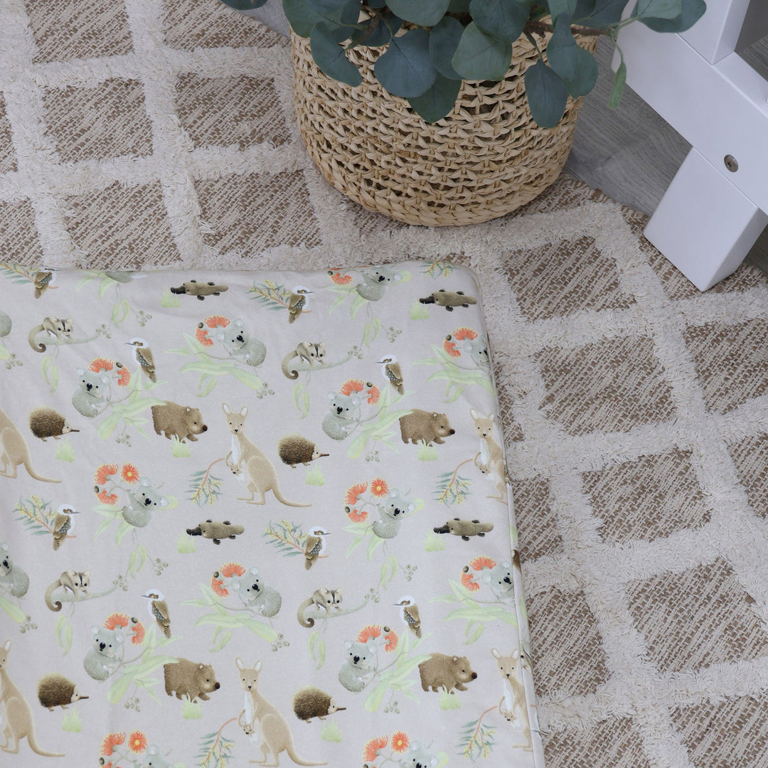 Aussie Animals Waterproof Change Mat Cover - Plum
