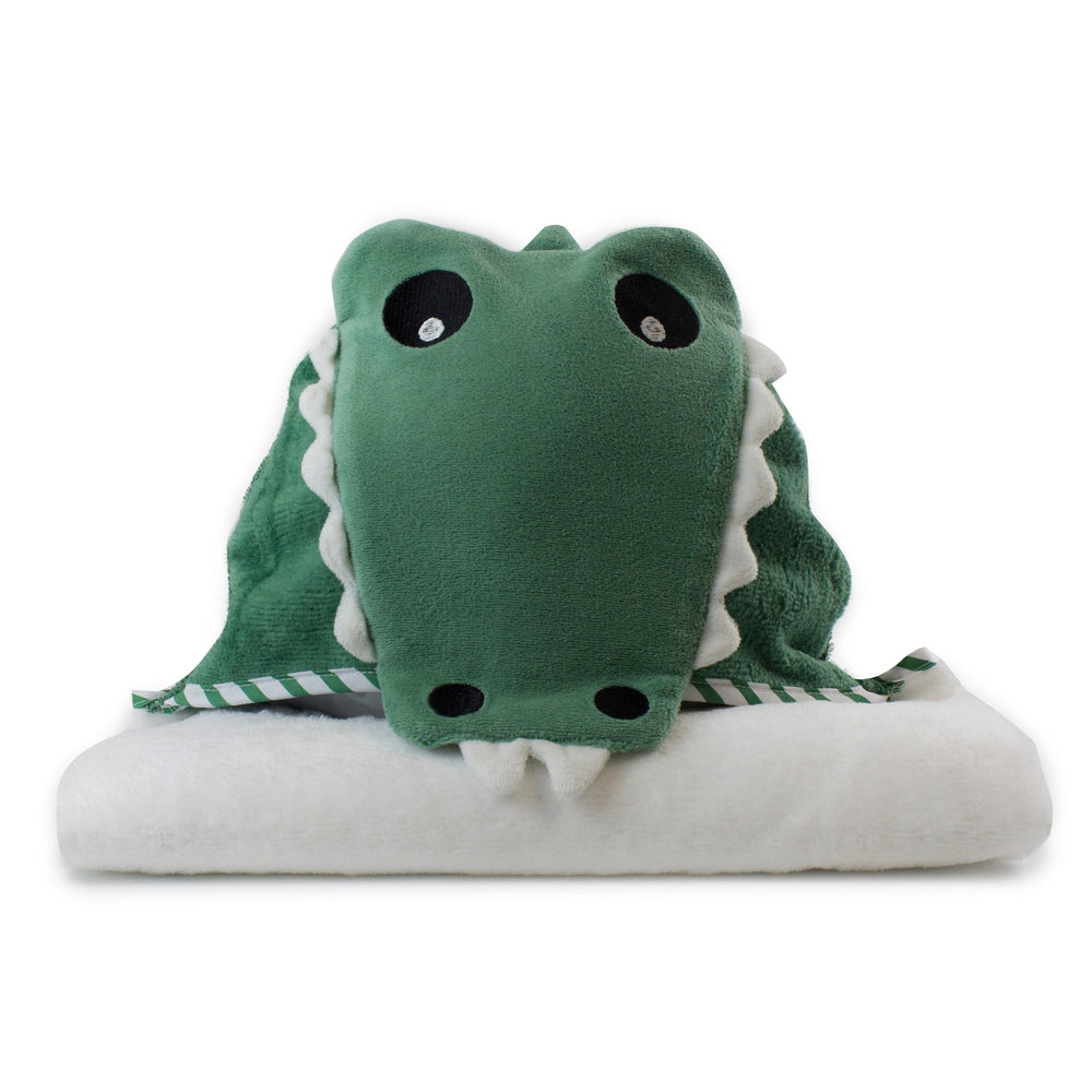 Aussie Animals 'Crocodile' Novelty Hooded Bath Towel - Plum