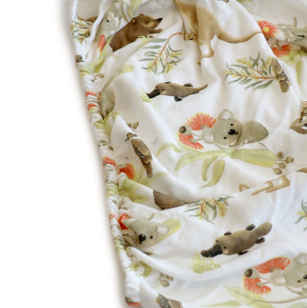 Aussie Animals Co Sleeper/Bedside Sleeper Jersey Fitted Sheet - Plum
