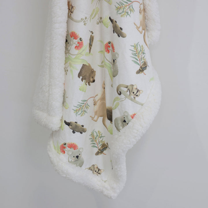 Aussie Animals Cuddle Blanket - Plum