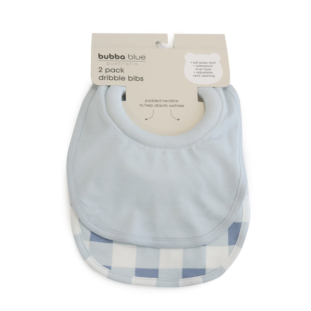 Bubba Sundae 2pk Dribble Bibs - Blueberry