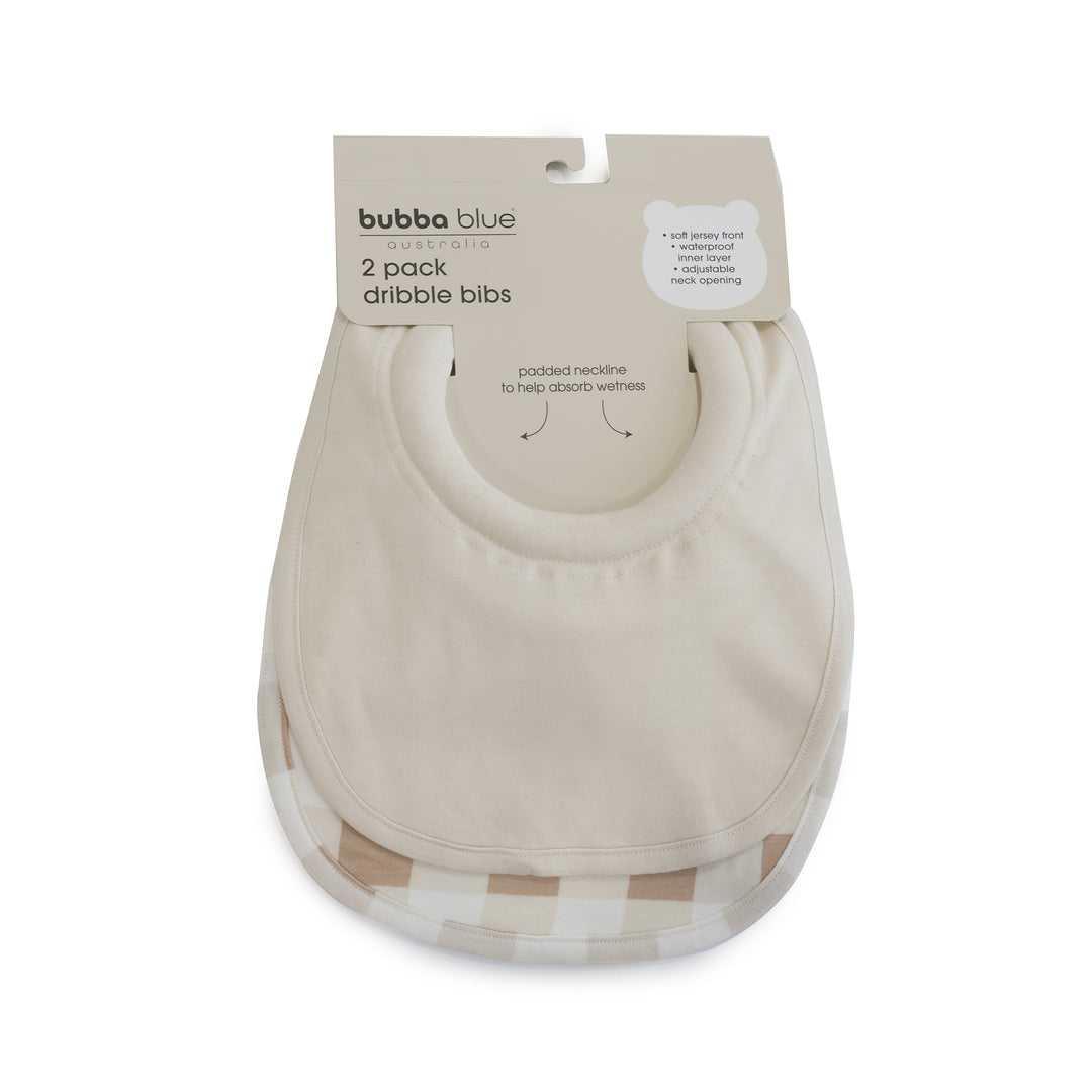 Bubba Sundae 2pk Dribble Bibs - Chestnut