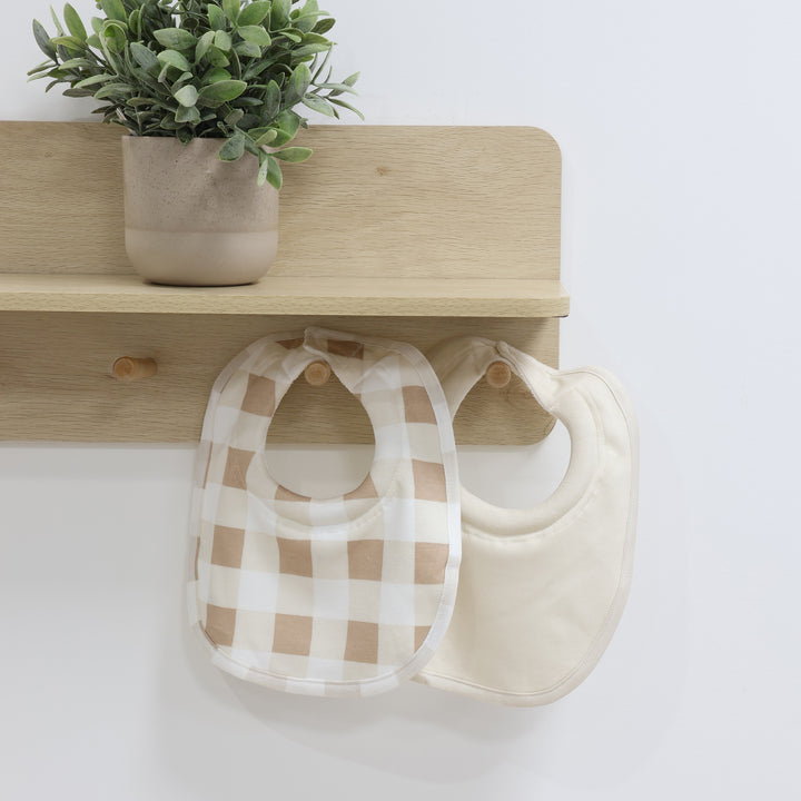 Bubba Sundae 2pk Dribble Bibs - Chestnut