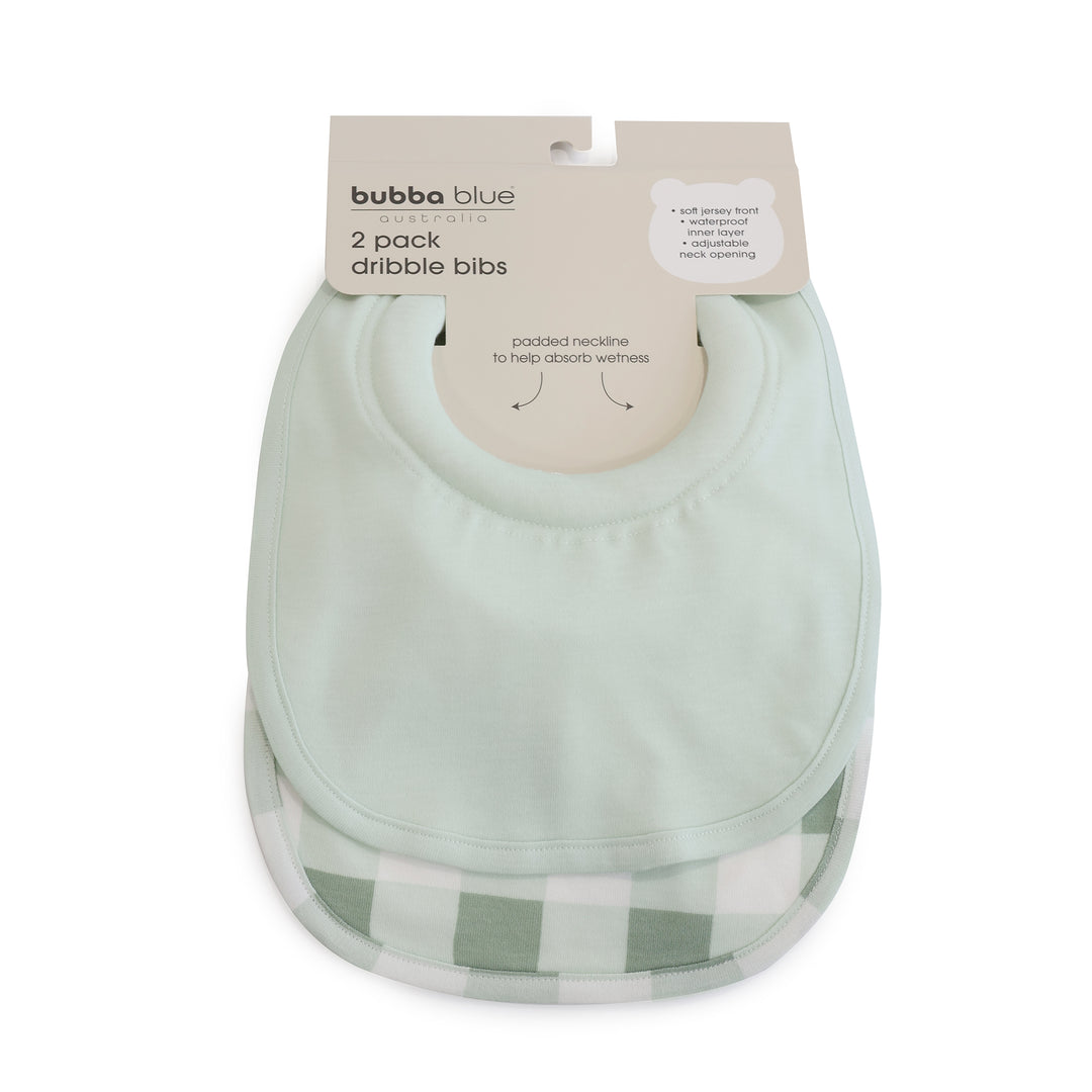 Bubba Sundae 2pk Dribble Bibs - Greentea