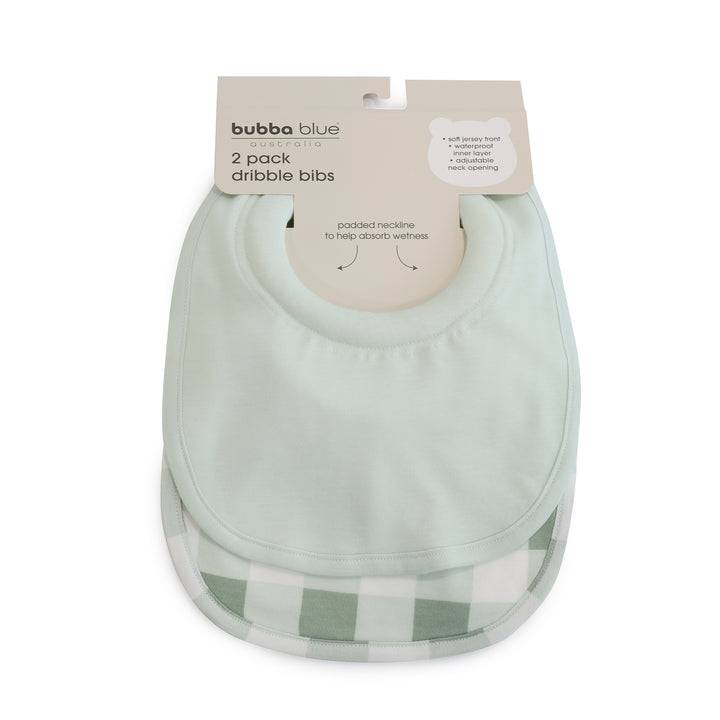 Bubba Sundae 2pk Dribble Bibs - Greentea