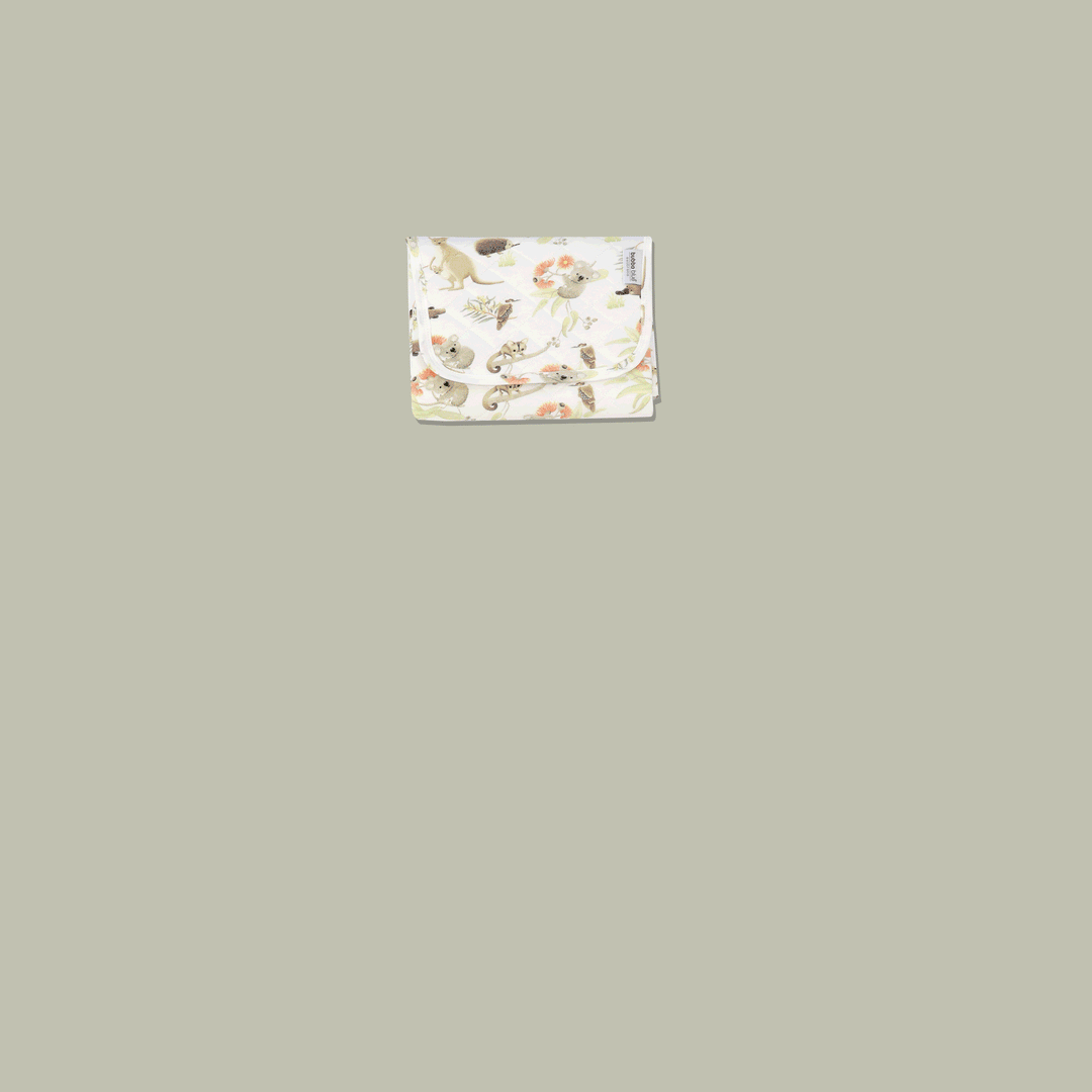 Aussie Animals Travel Change Mat - Plum