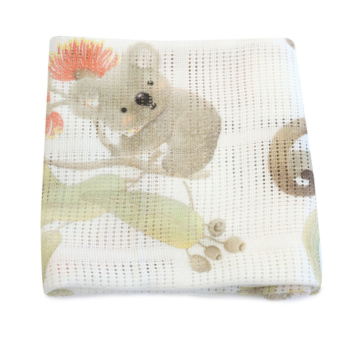 Aussie Animals Cellular Blanket - Plum